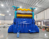 15ft Tropic Shock Dual Lane Water Slide – Center Climb - BounceWave Inflatable Sales