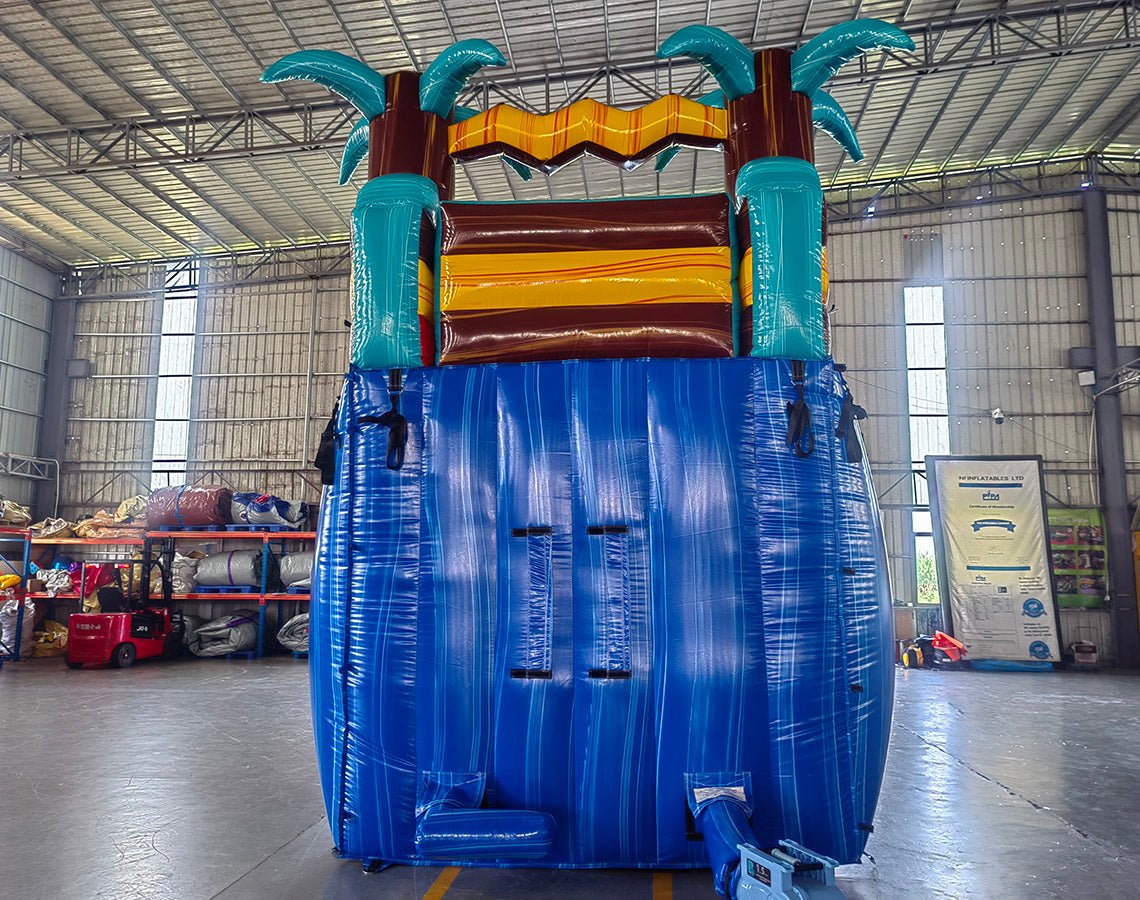 17ft Tropic Shock Slim Single Lane Inflatable Water Slide - BounceWave Inflatable Sales