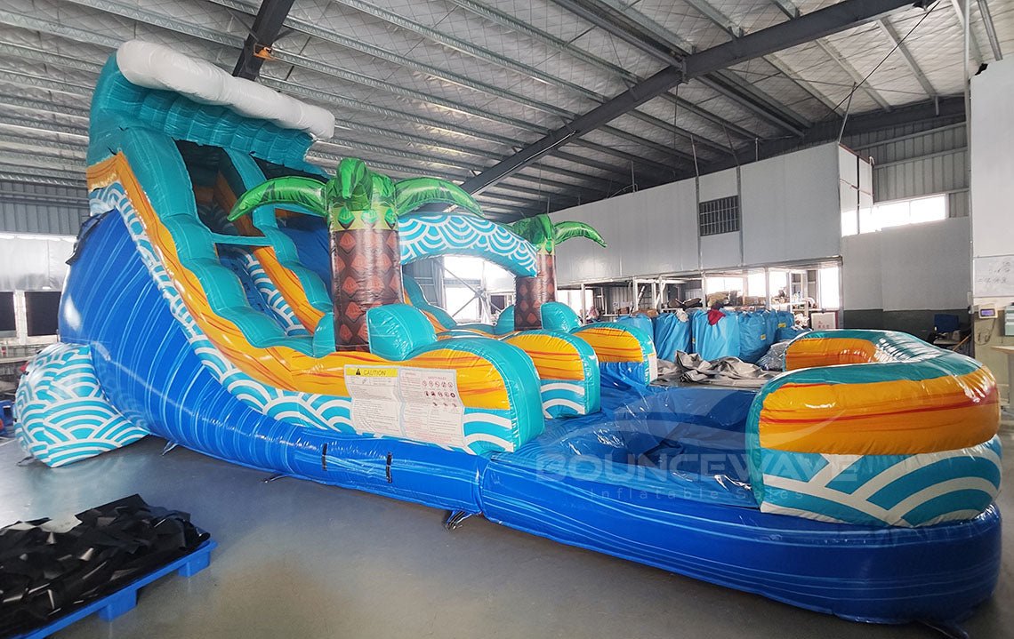 18ft Akua Falls Commercial Single Lane Inflatable Water Slide - BounceWave Inflatable Sales