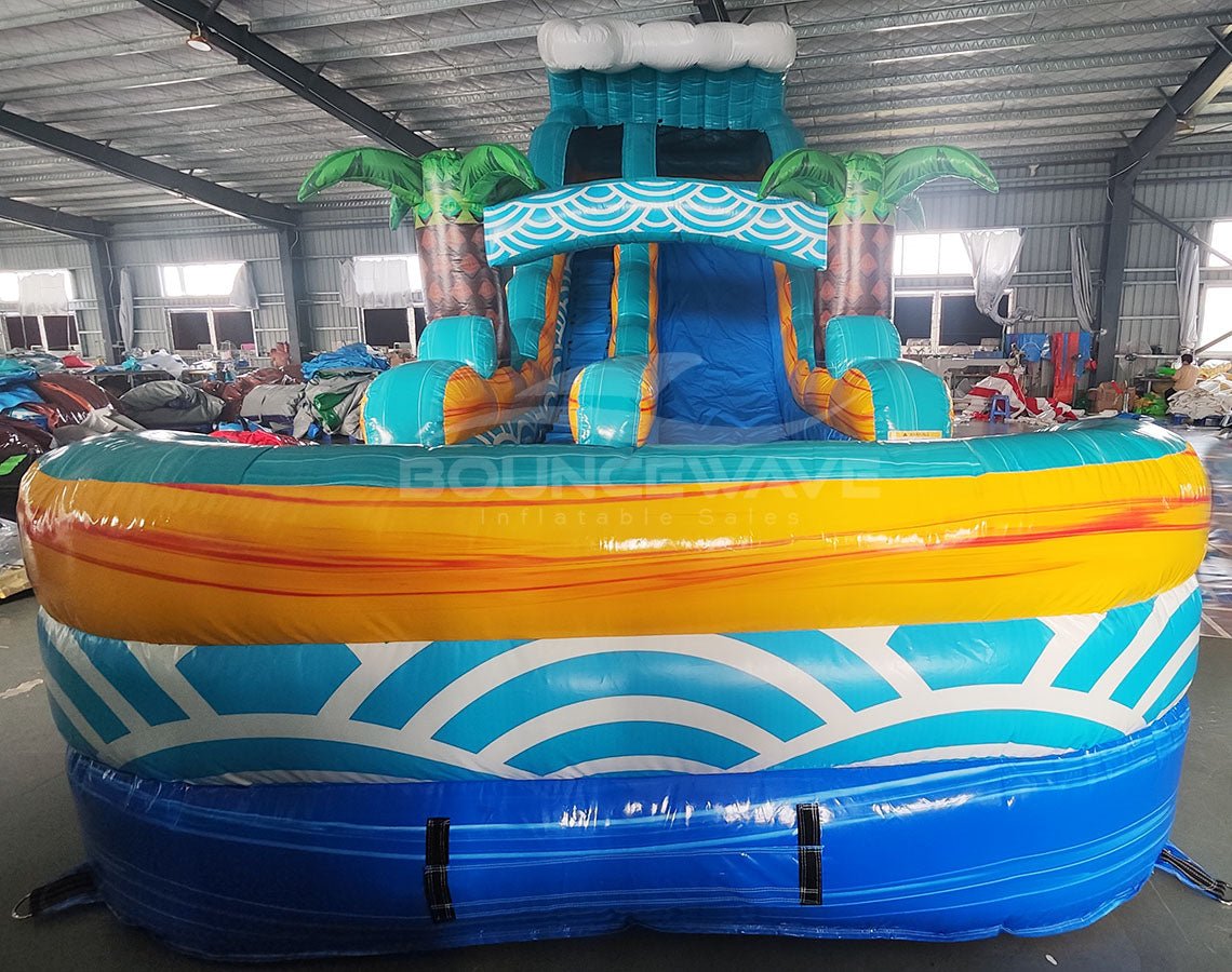 18ft Akua Falls Commercial Single Lane Inflatable Water Slide - BounceWave Inflatable Sales