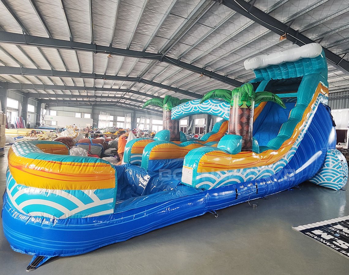 18ft Akua Falls Commercial Single Lane Inflatable Water Slide - BounceWave Inflatable Sales