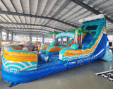18ft Akua Falls Commercial Single Lane Inflatable Water Slide - BounceWave Inflatable Sales
