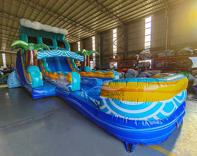 18ft Akua Falls Hybrid DL Inflatable Water Slide - BounceWave Inflatable Sales