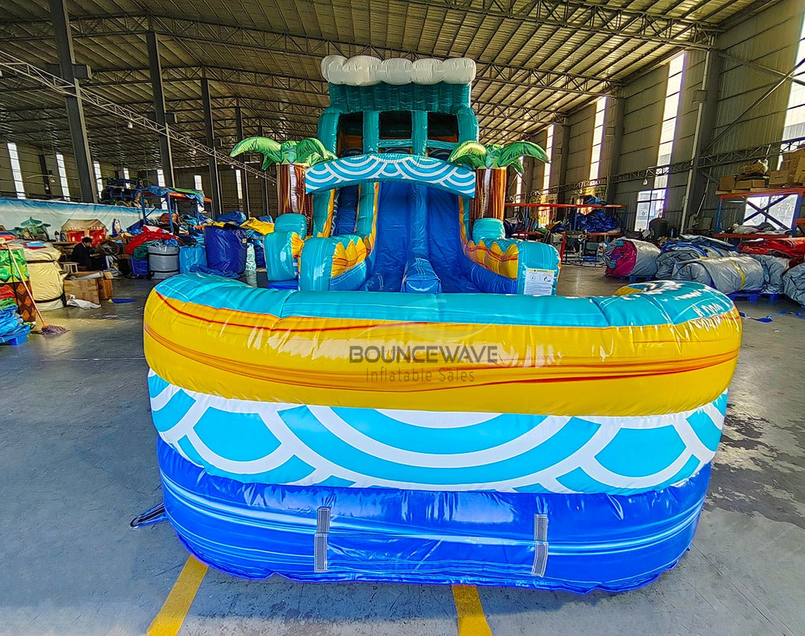 18ft Akua Falls Hybrid DL Inflatable Water Slide - BounceWave Inflatable Sales
