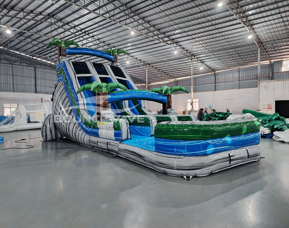 18ft Aloha Splash Dual Lane Water Slide – Center Climb
