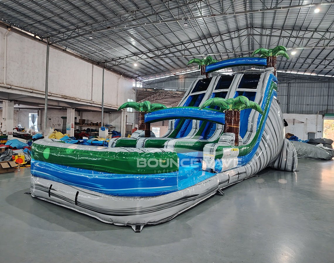 18ft Aloha Splash Dual Lane Water Slide – Center Climb