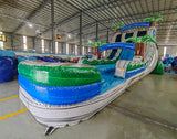 18ft Aloha Splash Hybrid Dual Lane Inflatable Water Slide - BounceWave Inflatable Sales