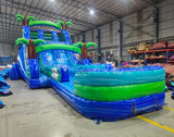 18ft Aqua Bolt Dual Lane Water Slide – Hybrid - BounceWave Inflatable Sales