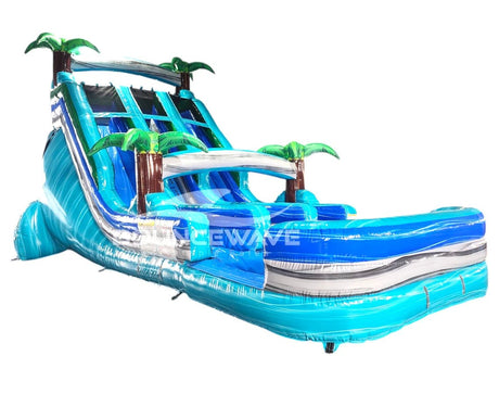 18ft Bahama Blast Dual Lane Center Climb Inflatable Water Slide - BounceWave Inflatable Sales