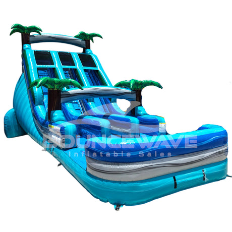 18ft Bahama Blast Dual Lane Water Slide – Center Climb - BounceWave Inflatable Sales
