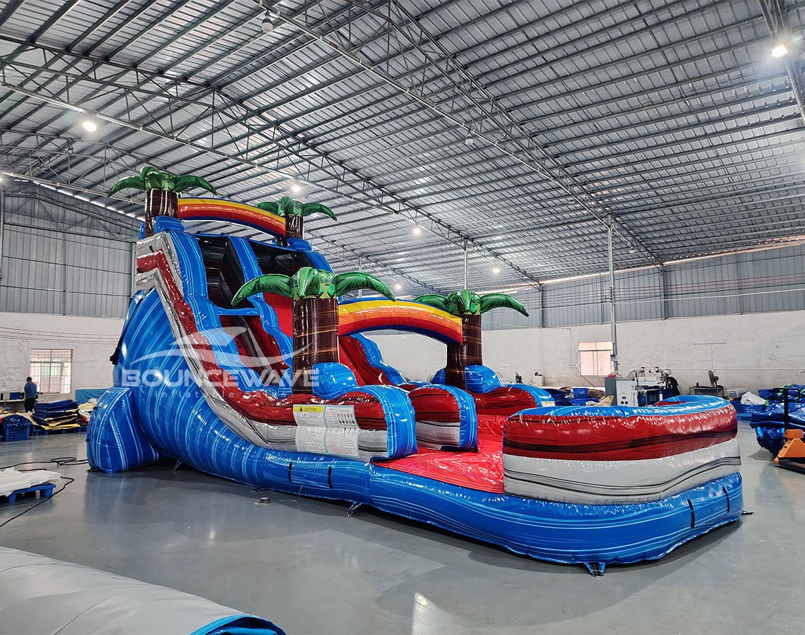 18ft Baja Splash Commercial Single Lane Inflatable Water Slide - BounceWave Inflatable Sales