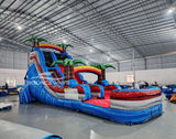 18ft Baja Splash Commercial Single Lane Inflatable Water Slide - BounceWave Inflatable Sales