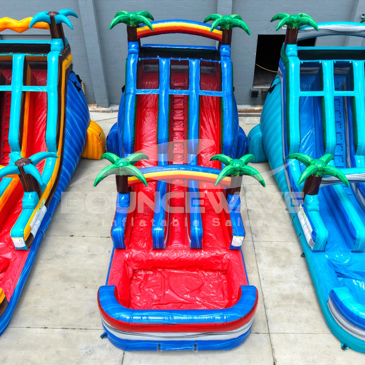 18ft Baja Splash Dual Lane Water Slide – Center Climb - BounceWave Inflatable Sales