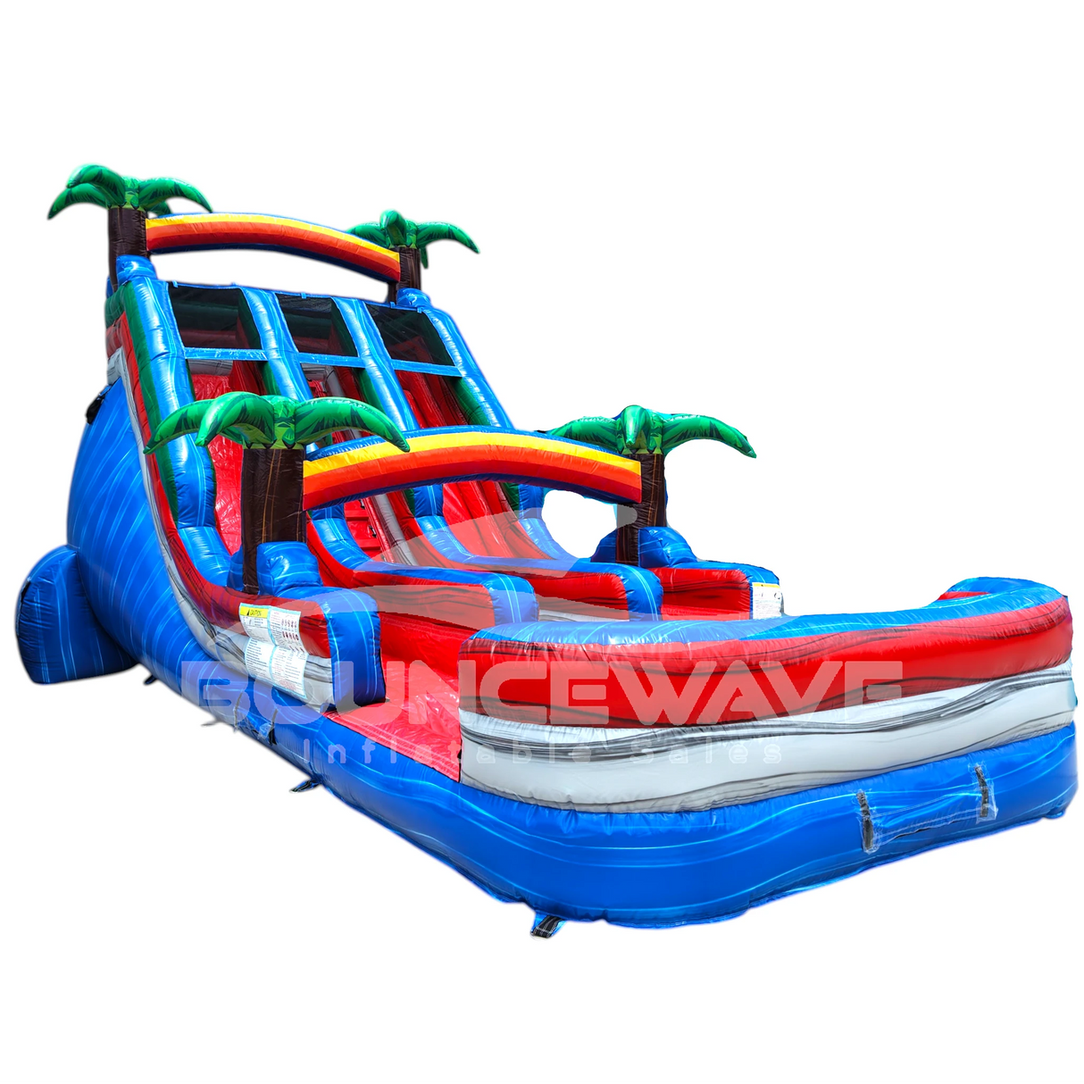 18ft Baja Splash Dual Lane Water Slide – Center Climb - BounceWave Inflatable Sales