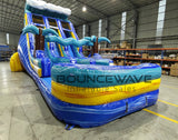 18ft Bimini Wave Dual Lane Water Slide – Center Climb - BounceWave Inflatable Sales