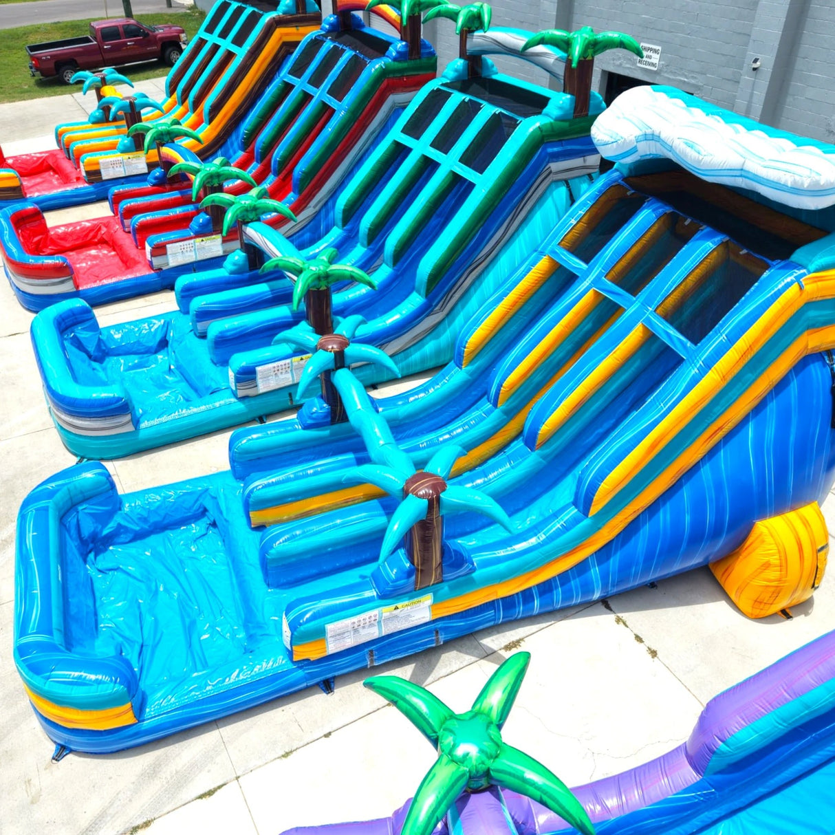 18ft Bimini Wave Dual Lane Water Slide – Center Climb - BounceWave Inflatable Sales