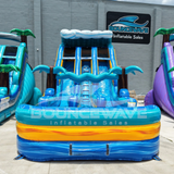 18ft Bimini Wave Dual Lane Water Slide – Center Climb - BounceWave Inflatable Sales
