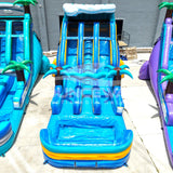 18ft Bimini Wave Dual Lane Water Slide – Center Climb - BounceWave Inflatable Sales
