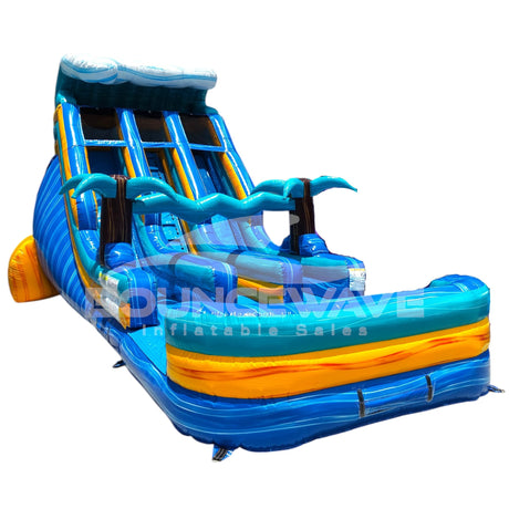 18ft Bimini Wave Dual Lane Water Slide – Center Climb - BounceWave Inflatable Sales