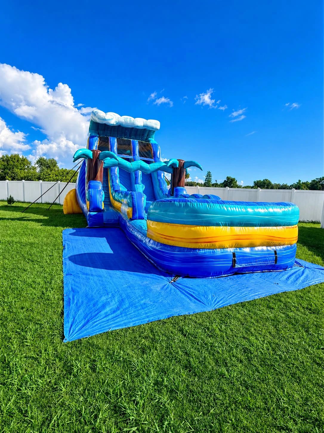 18ft Bimini Wave Dual Lane Water Slide – Hybrid - BounceWave Inflatable Sales