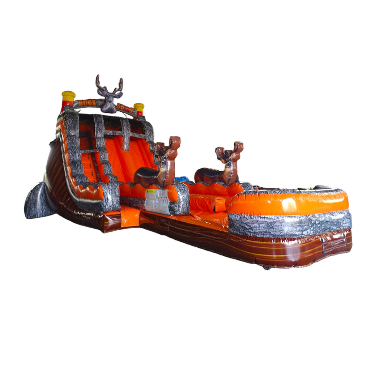 Inflatable Buck 18ft Buck Shot Dual Lane Water Slide – Hybrid