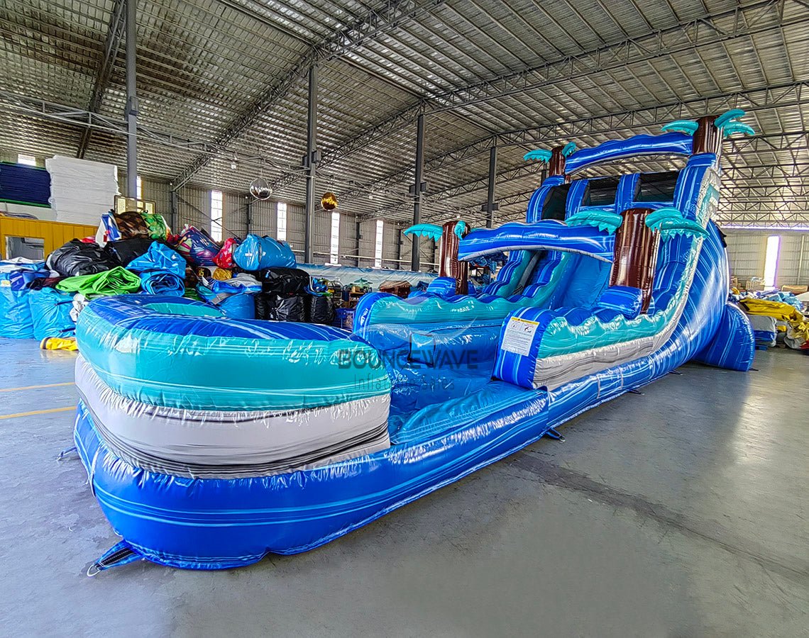 美しい海のレインボー★非加熱アクアマリンレインボーInk入り★ 18ft Cayman Crush Dual Lane Water Slide – Hybrid
