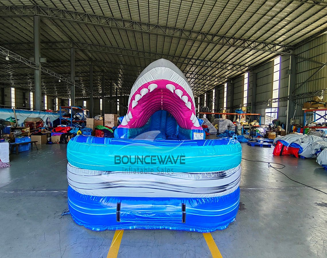 18ft Cayman Shark Attack 2pc Hybrid Dual Lane Inflatable Water Slide - BounceWave Inflatable Sales