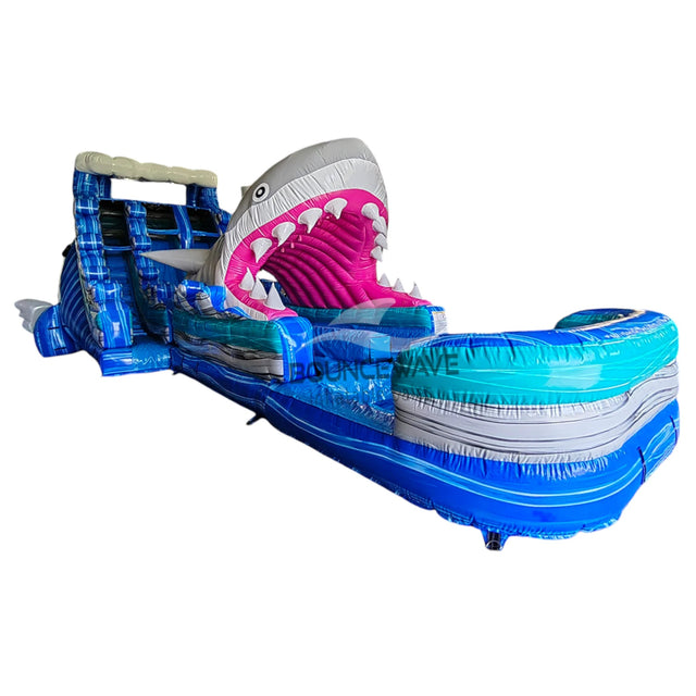 18ft Cayman Shark Attack 2pc Hybrid Dual Lane Inflatable Water Slide - BounceWave Inflatable Sales