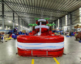 18ft Crimson Bay Commercial Single Lane Inflatable Water Slide INFLATED LANDING - BounceWave Inflatable Sales