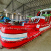 18ft Crimson Bay Dual Lane Hybrid Inflatable Water Slide - BounceWave Inflatable Sales