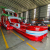 18ft Crimson Bay Dual Lane Hybrid Inflatable Water Slide - BounceWave Inflatable Sales