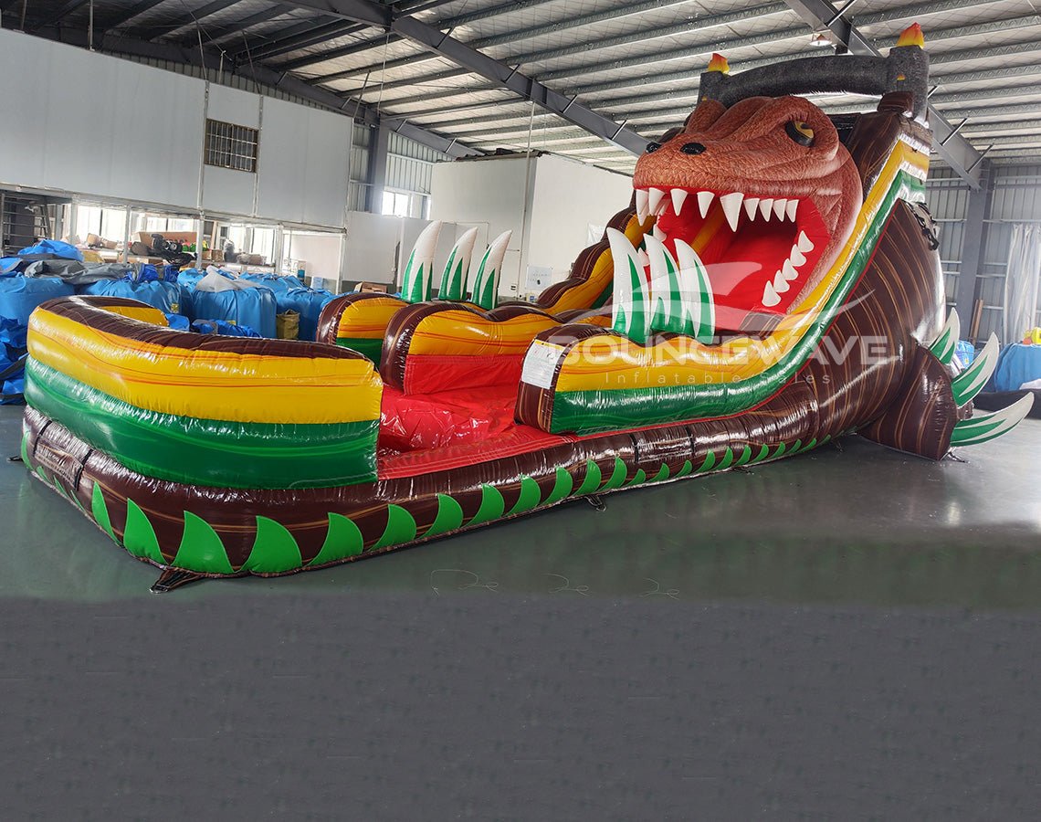 18ft Dino Rage Commercial Single Lane Inflatable Water Slide - BounceWave Inflatable Sales