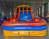 18ft Fiesta Fire Hybrid Triple Lane Inflatable Water Slide - BounceWave Inflatable Sales