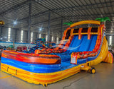 18ft Fiesta Fire Hybrid Triple Lane Inflatable Water Slide - BounceWave Inflatable Sales