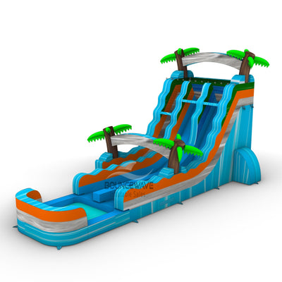 18ft Fiji Falls Hybrid Dual Lane Inflatable Water Slide - BounceWave Inflatable Sales