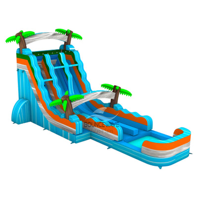 18ft Fiji Falls Hybrid Dual Lane Inflatable Water Slide - BounceWave Inflatable Sales