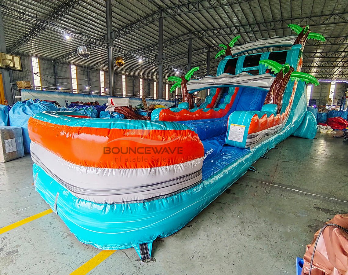 18ft Fiji Falls Hybrid Dual Lane Inflatable Water Slide - BounceWave Inflatable Sales