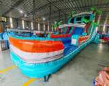 18ft Fiji Falls Hybrid Dual Lane Inflatable Water Slide - BounceWave Inflatable Sales