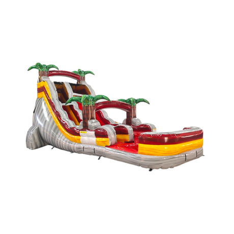 18ft Fire Island Commercial Single Lane Inflatable Water Slide - BounceWave Inflatable Sales