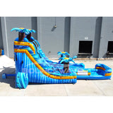 18ft Flashpoint Falls Hybrid Dual Lane Inflatable Water Slide - BounceWave Inflatable Sales