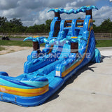 18ft Flashpoint Falls Hybrid Dual Lane Inflatable Water Slide - BounceWave Inflatable Sales