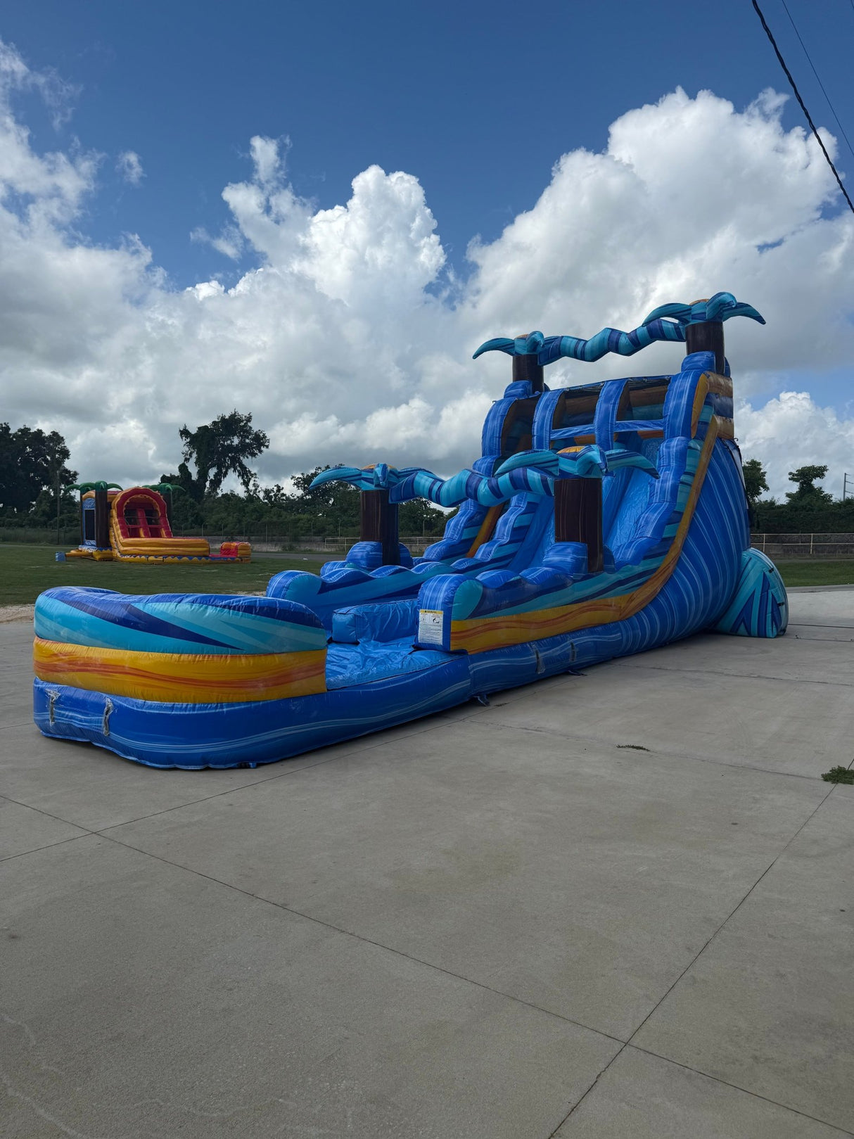 18ft Flashpoint Falls Hybrid Dual Lane Inflatable Water Slide - BounceWave Inflatable Sales
