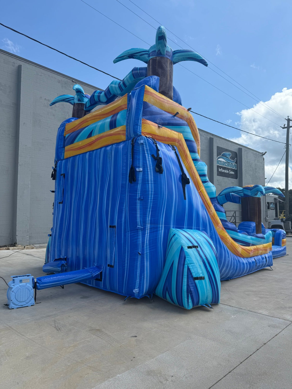 18ft Flashpoint Falls Hybrid Dual Lane Inflatable Water Slide - BounceWave Inflatable Sales
