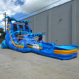 18ft Flashpoint Falls Hybrid Dual Lane Inflatable Water Slide - BounceWave Inflatable Sales