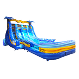 18ft Flashpoint Triple Lane Water Slide – Hybrid - BounceWave Inflatable Sales