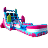 18ft Freeze Pop Falls Dual Lane Hybrid Inflatable Water Slide - BounceWave Inflatable Sales