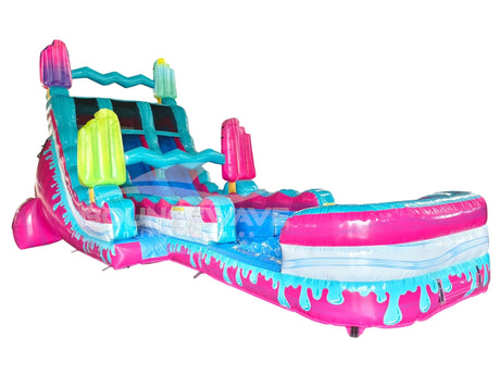 18ft Freeze Pop Falls Dual Lane Hybrid Inflatable Water Slide - BounceWave Inflatable Sales