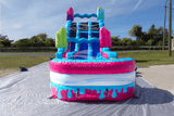 18ft Freeze Pop Falls Dual Lane Hybrid Inflatable Water Slide - BounceWave Inflatable Sales