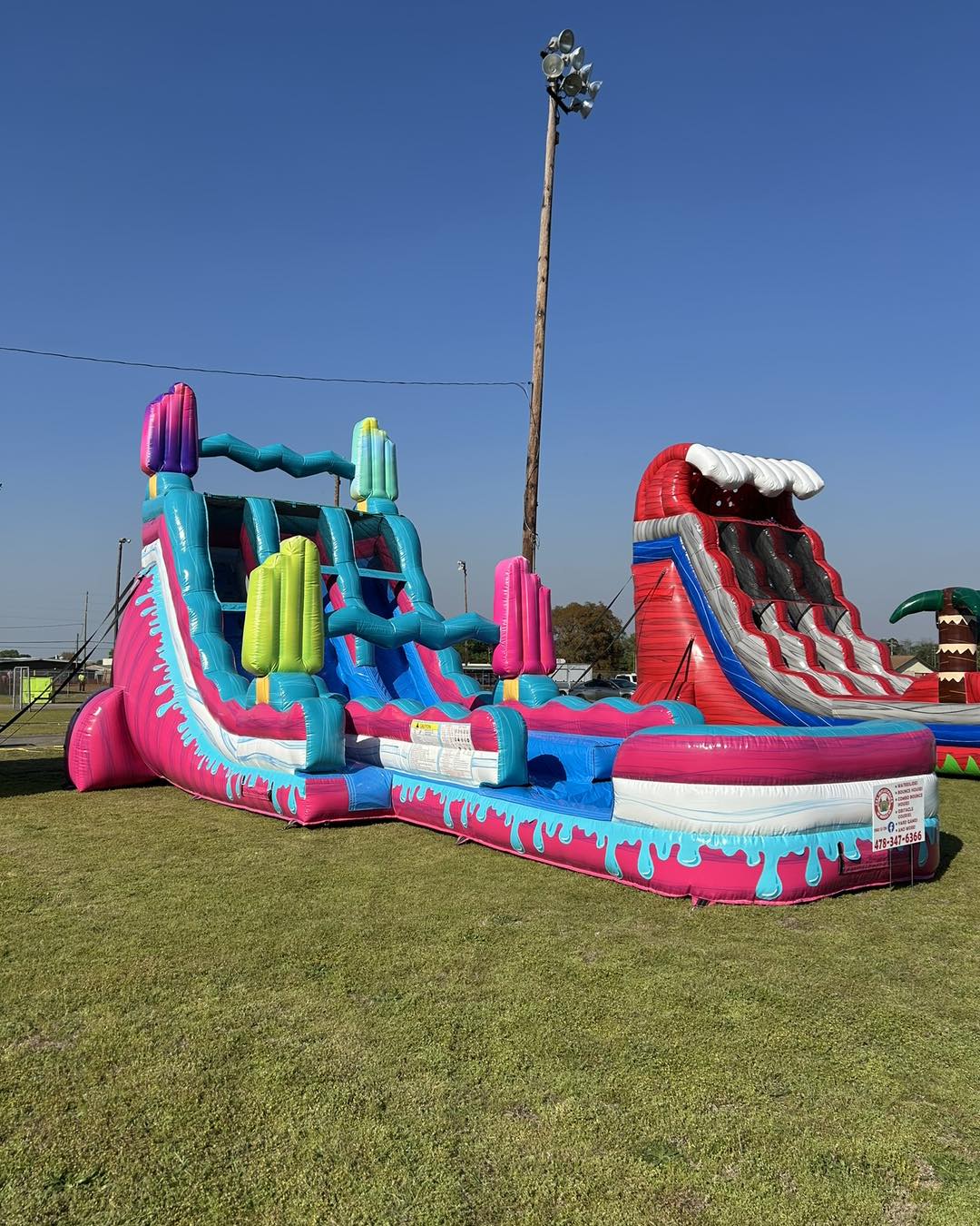 18ft Freeze Pop Falls Dual Lane Water Slide – Hybrid - BounceWave Inflatable Sales