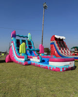 18ft Freeze Pop Falls Dual Lane Water Slide – Hybrid - BounceWave Inflatable Sales